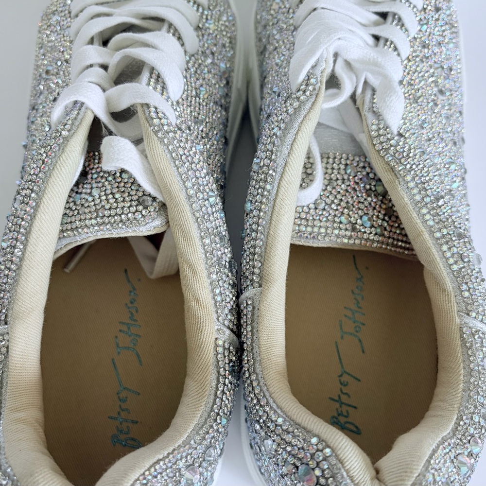 Betsey Johnson Crystal / Rhinestone Sneakers Size 8.5 - Picture 7 of 9